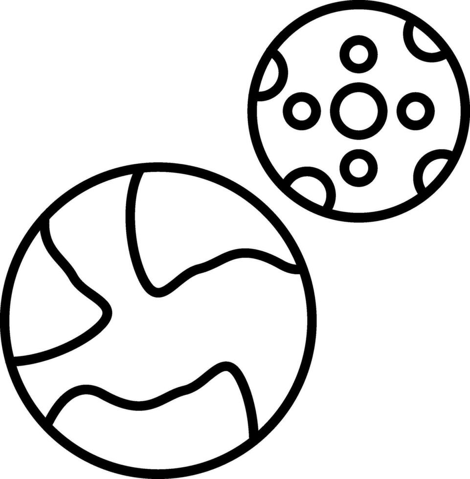 Planets Line Icon vector