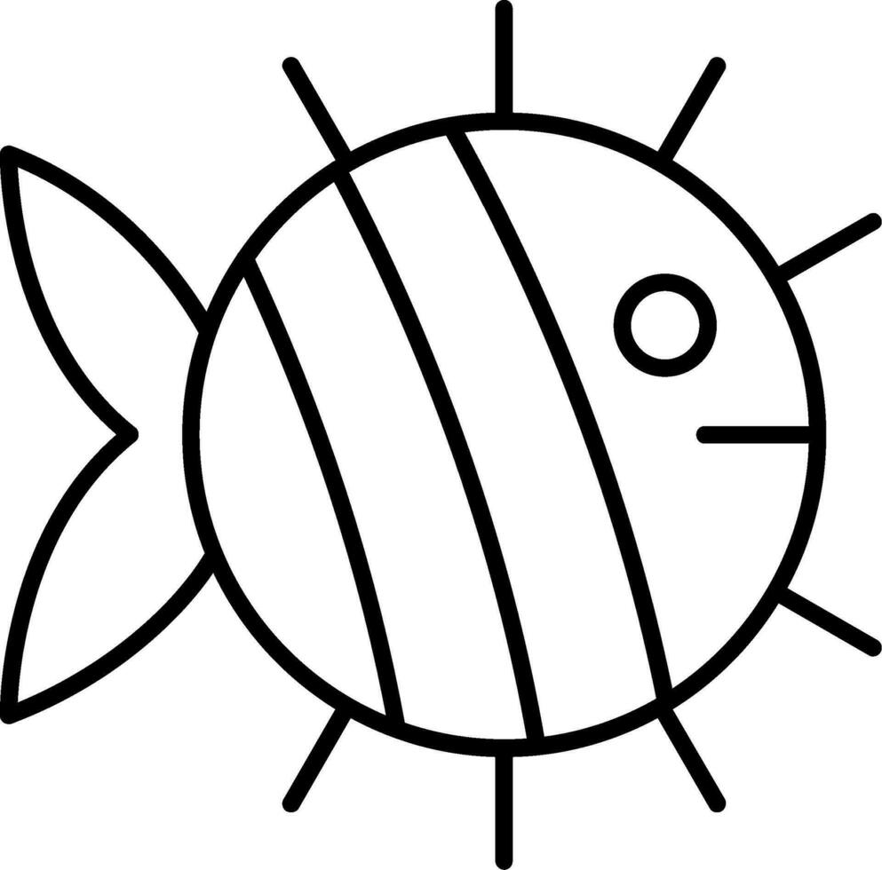 icono de línea de pescado vector