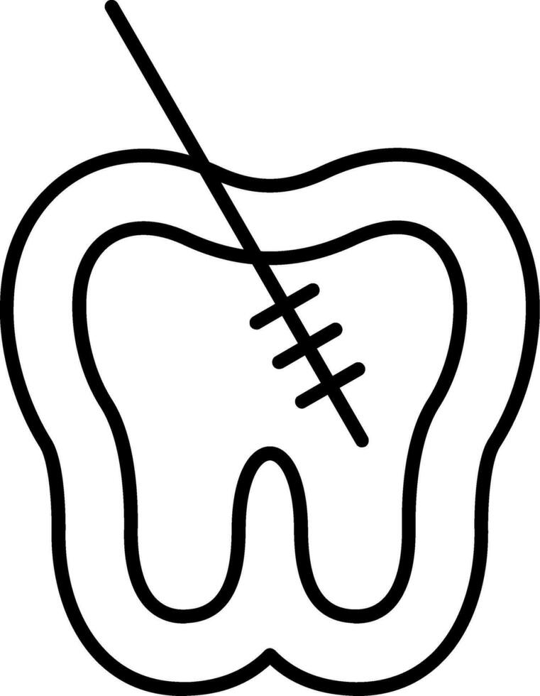 Root Canal Line Icon vector