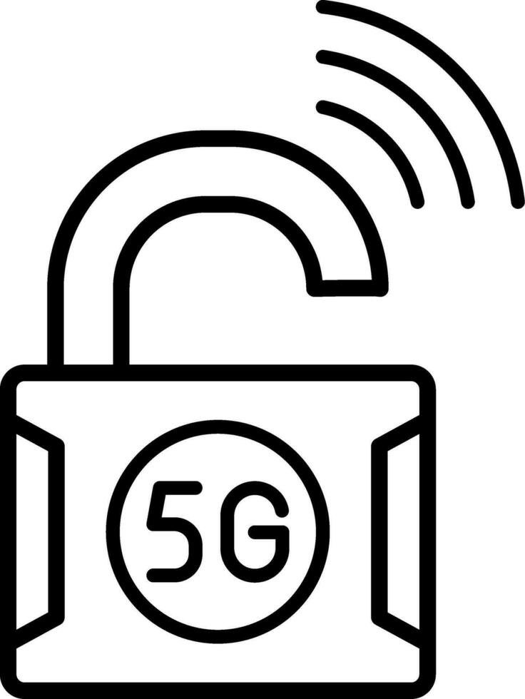 Unlock Line Icon vector