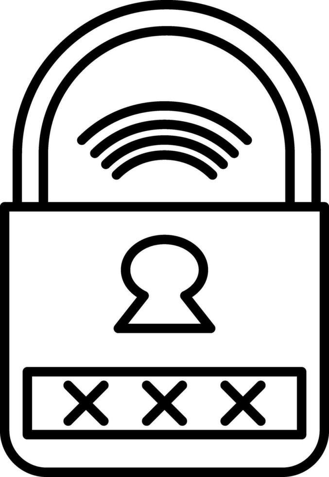 Smart Lock Line Icon vector