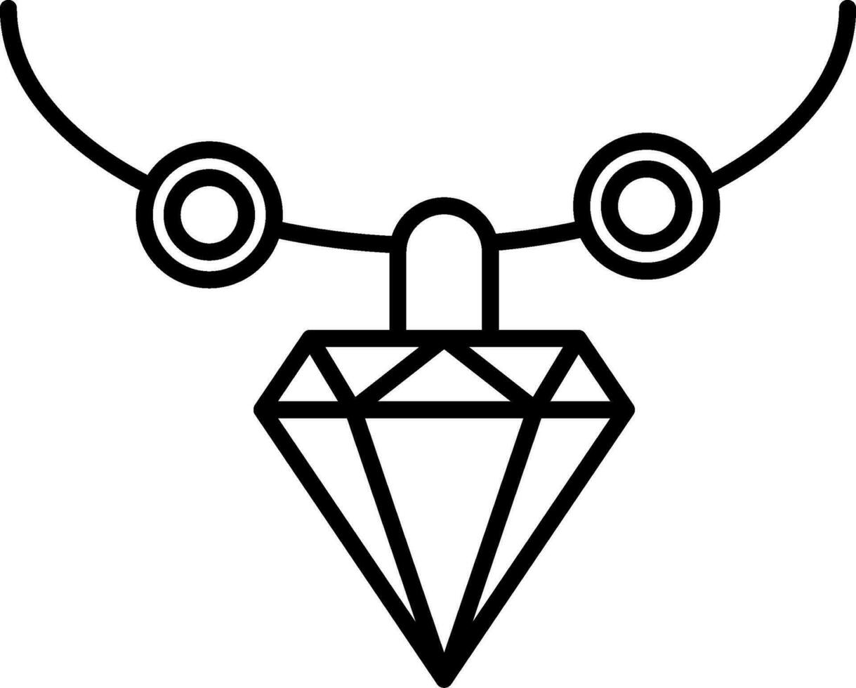 Necklace Line Icon vector