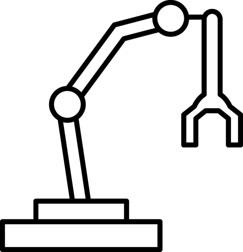 Robotic Arm Line Icon vector