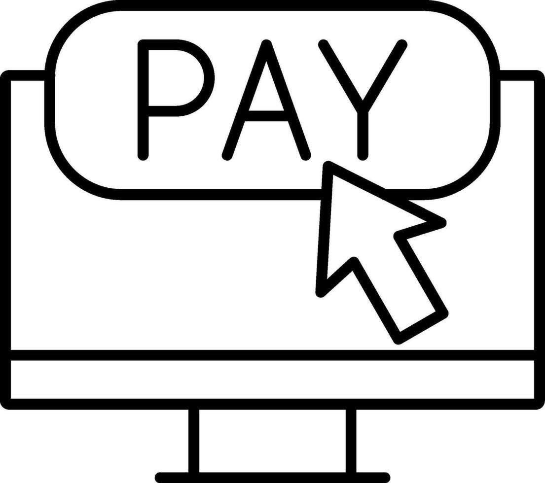 Online Payment Line Icon vector