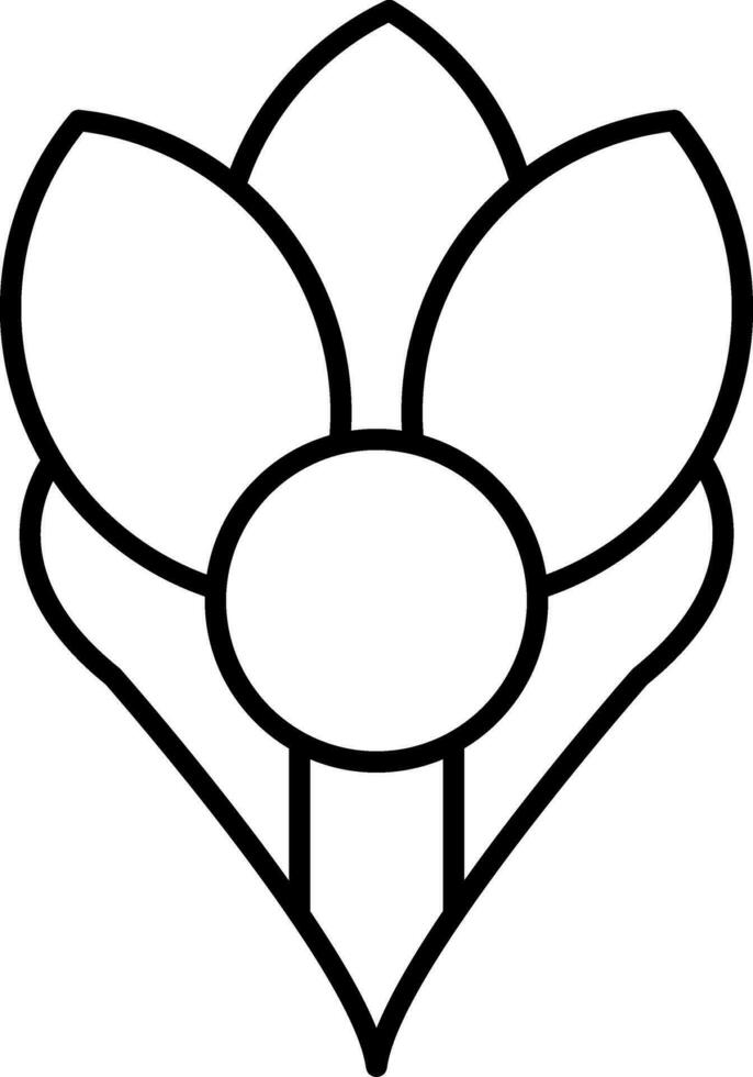 Crocus Line Icon vector