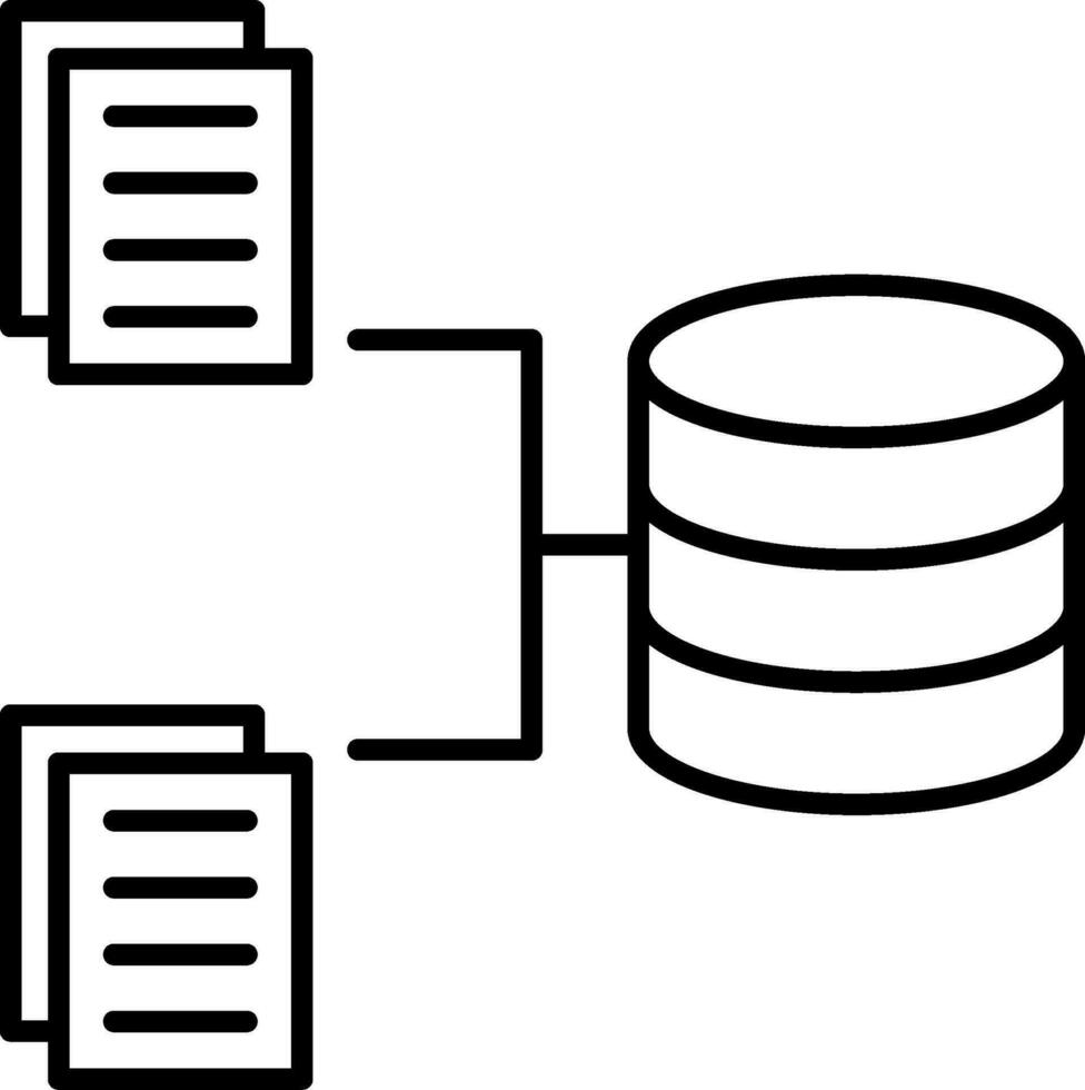 icono de línea de recopilación de datos vector