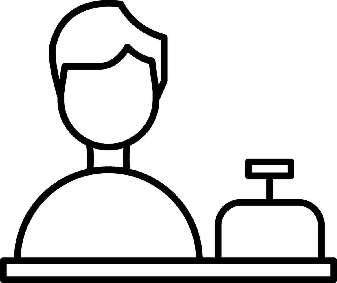 Shop Assistant Line Icon vector