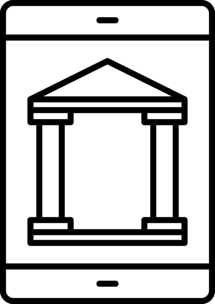 Mobile Banking Line Icon vector