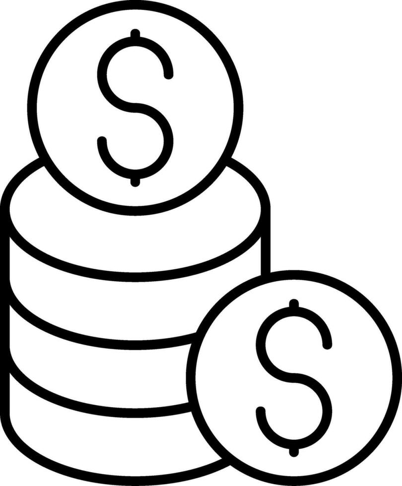 Coins Line Icon vector