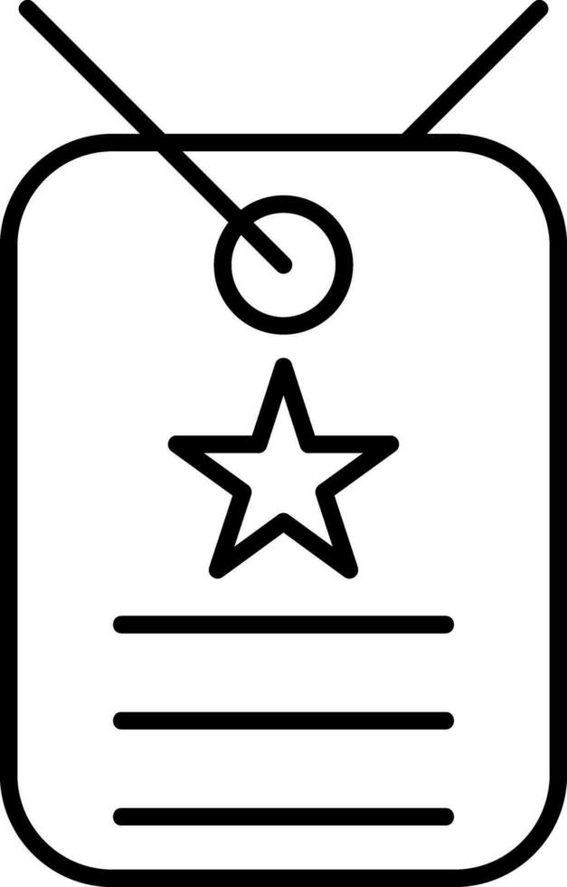 Army Dog Tag Line Icon vector