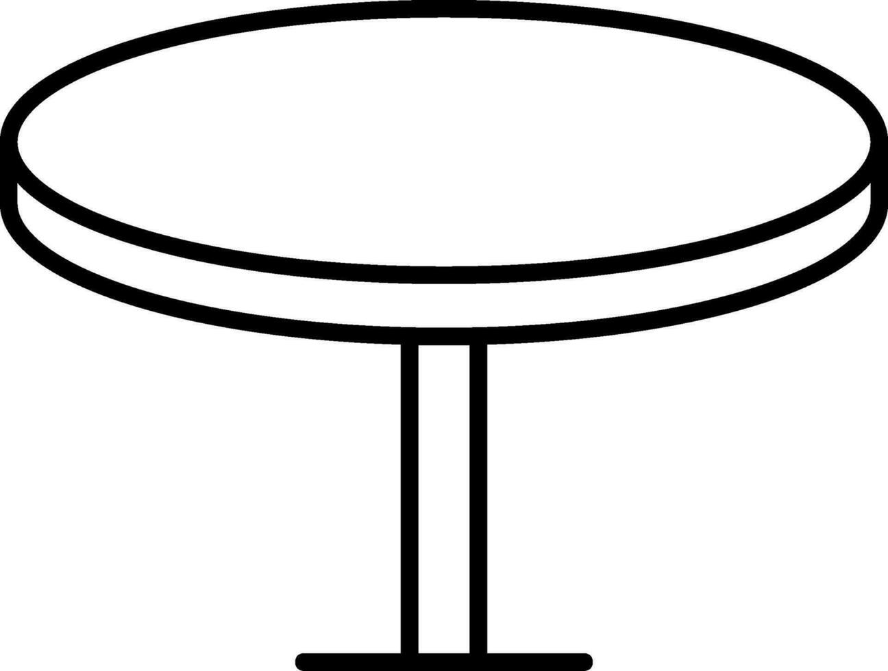 Round Table Line Icon vector