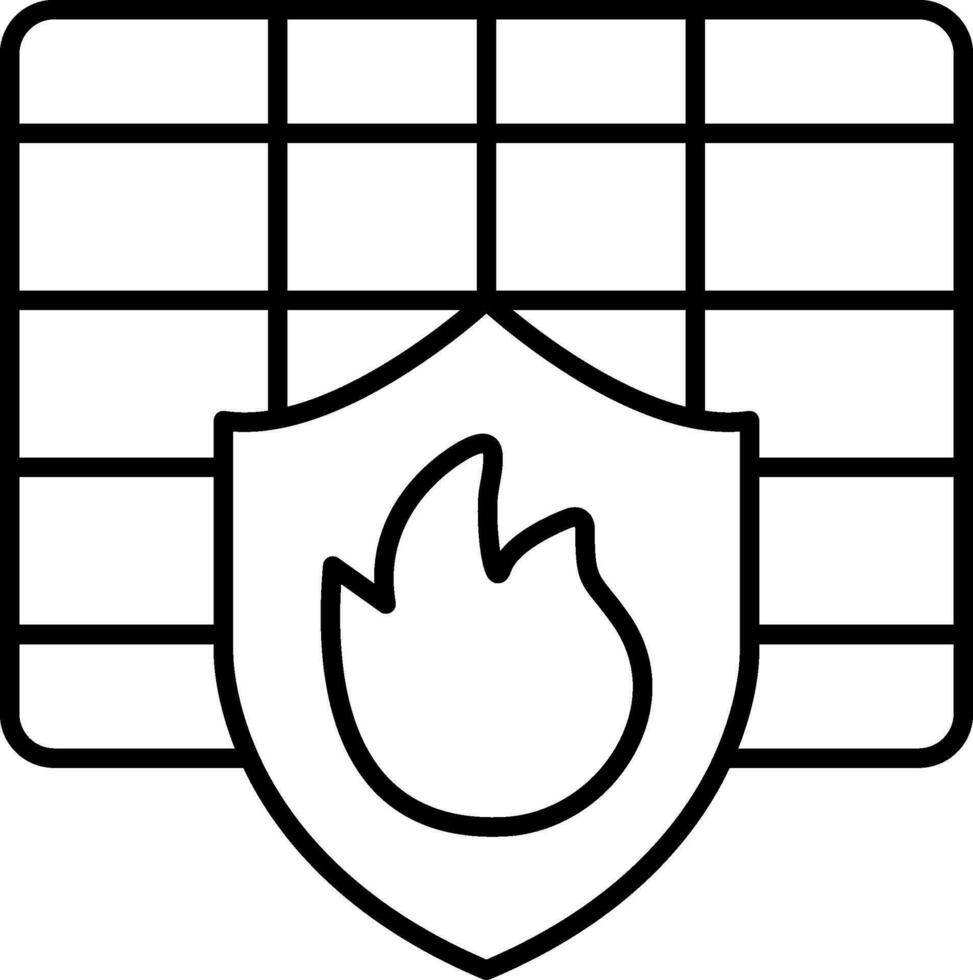 Firewall Line Icon vector