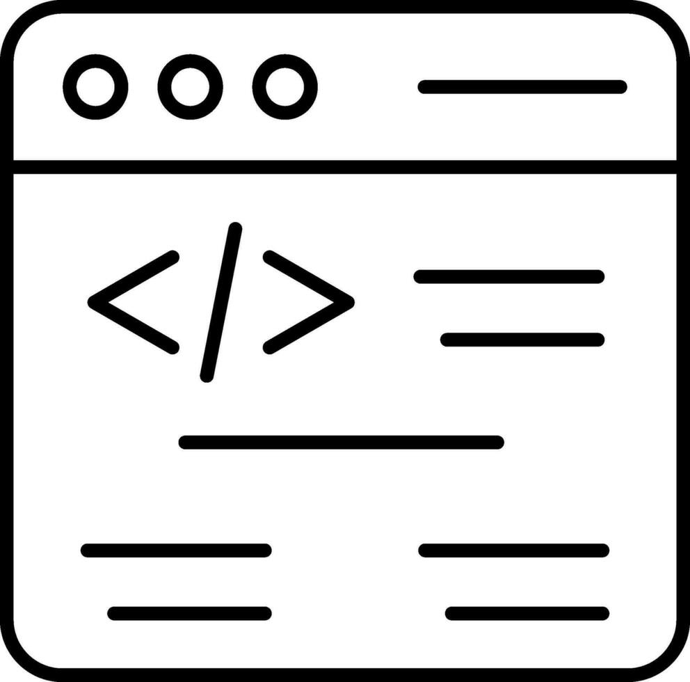 icono de línea de codificación web vector