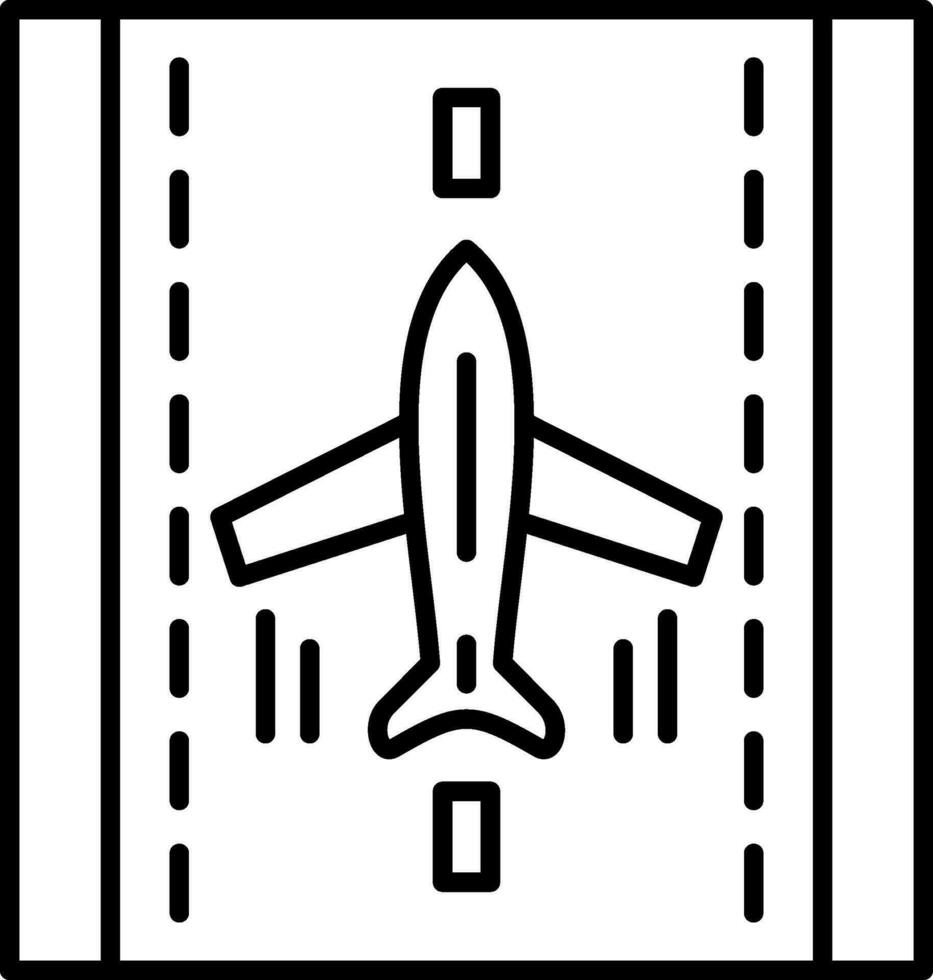 Landing Airplane Line Icon vector