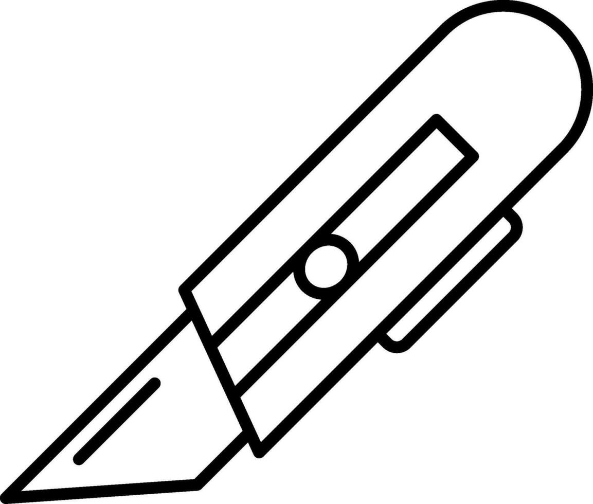 icono de línea de cuchillo utilitario vector