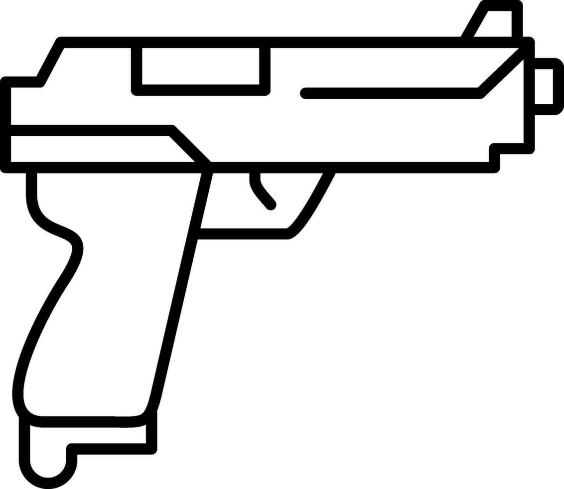 icono de línea de pistola vector