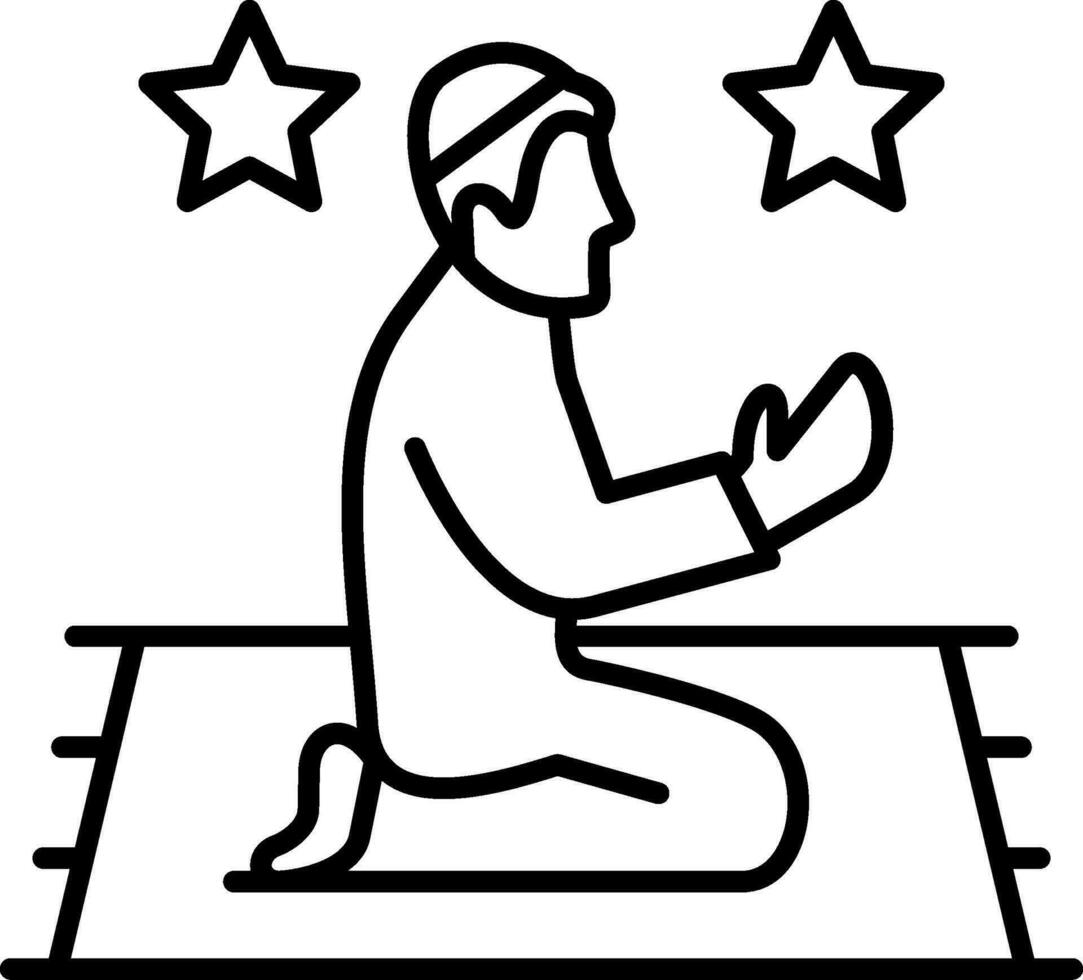 Offering Prayer Line Icon vector