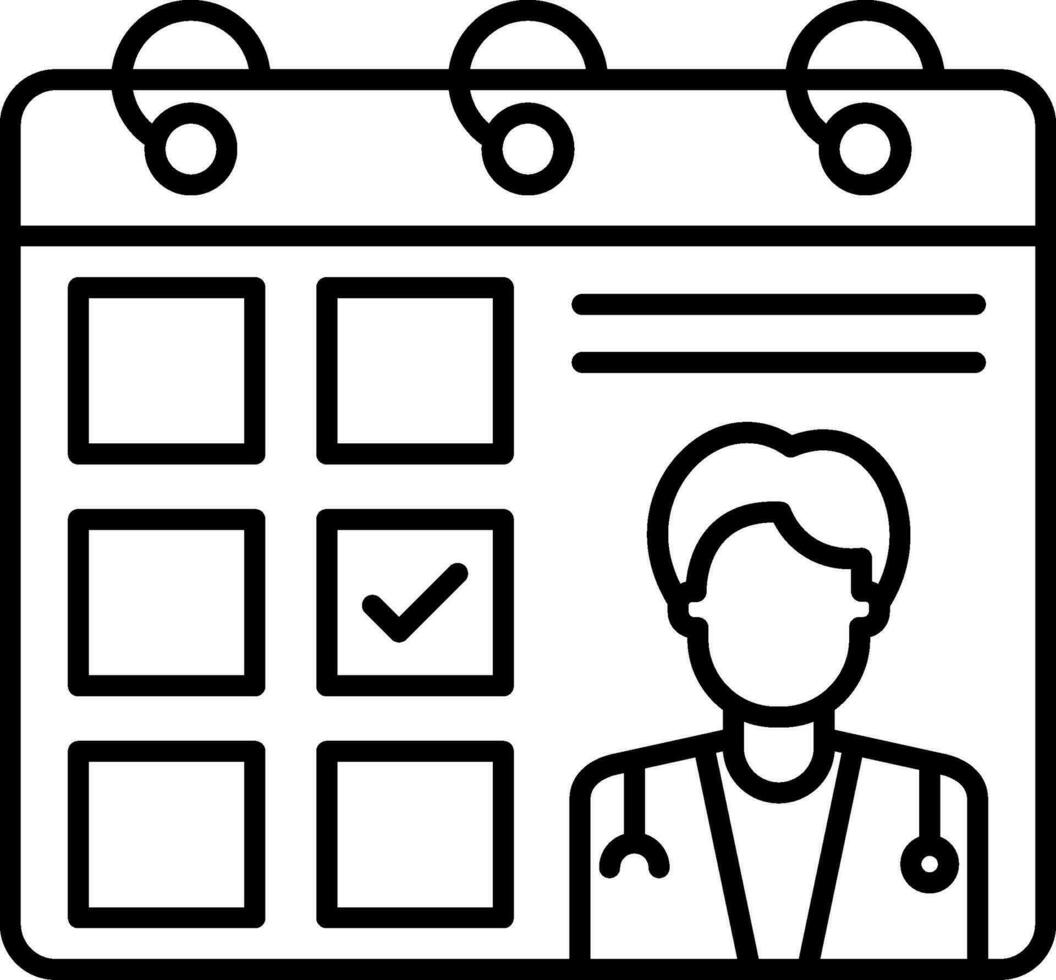 Doctor Visit Day Line Icon vector
