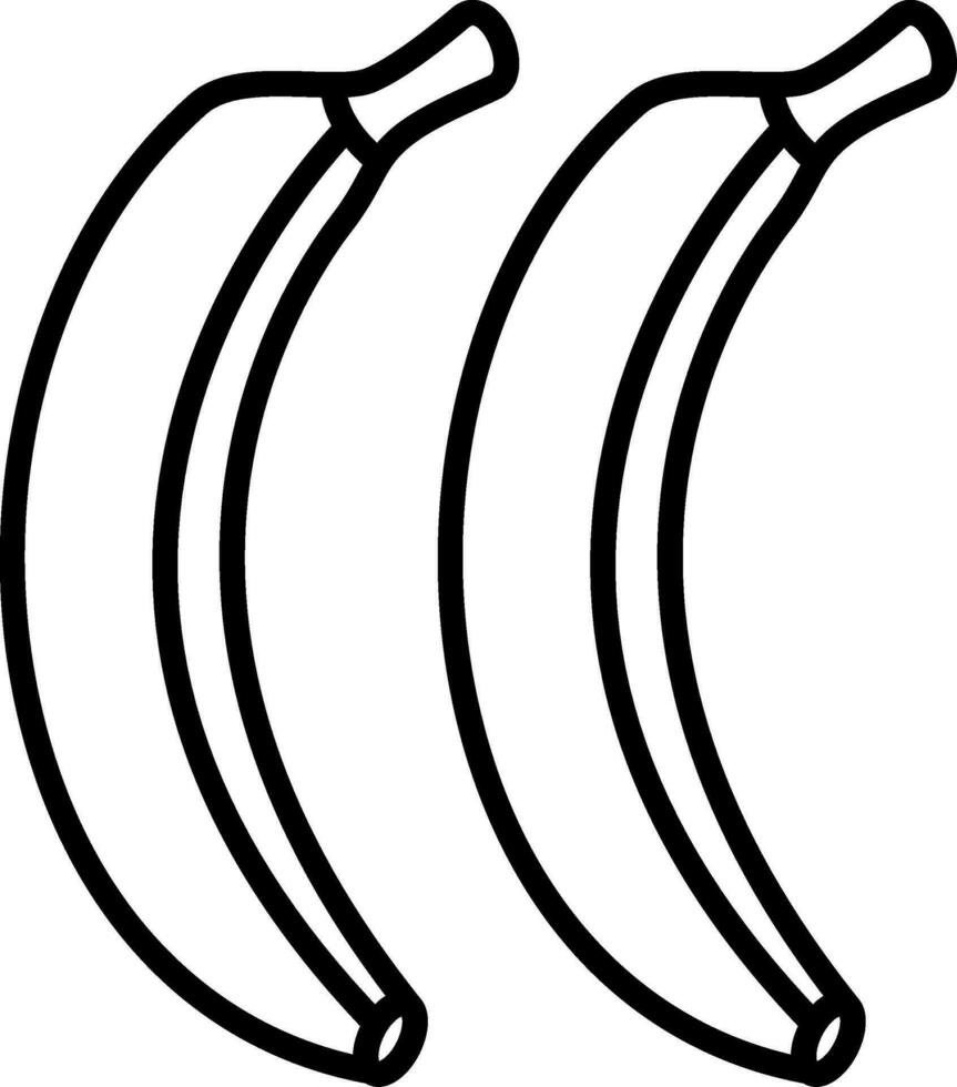 icono de línea de plátanos vector