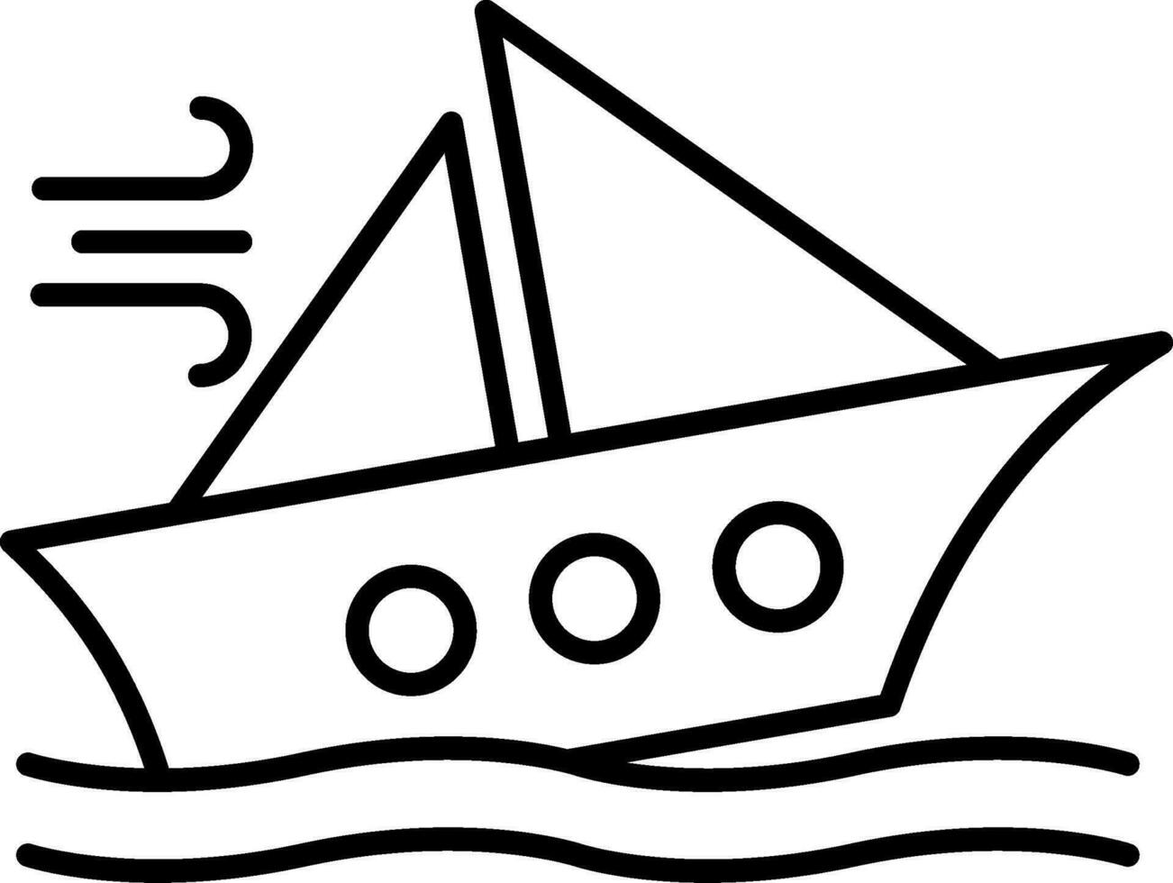 Shipwreck Line Icon vector