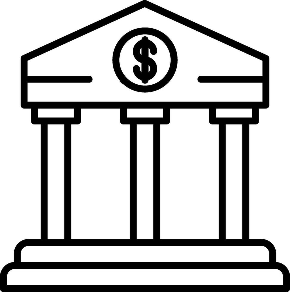 Bank Line Icon vector