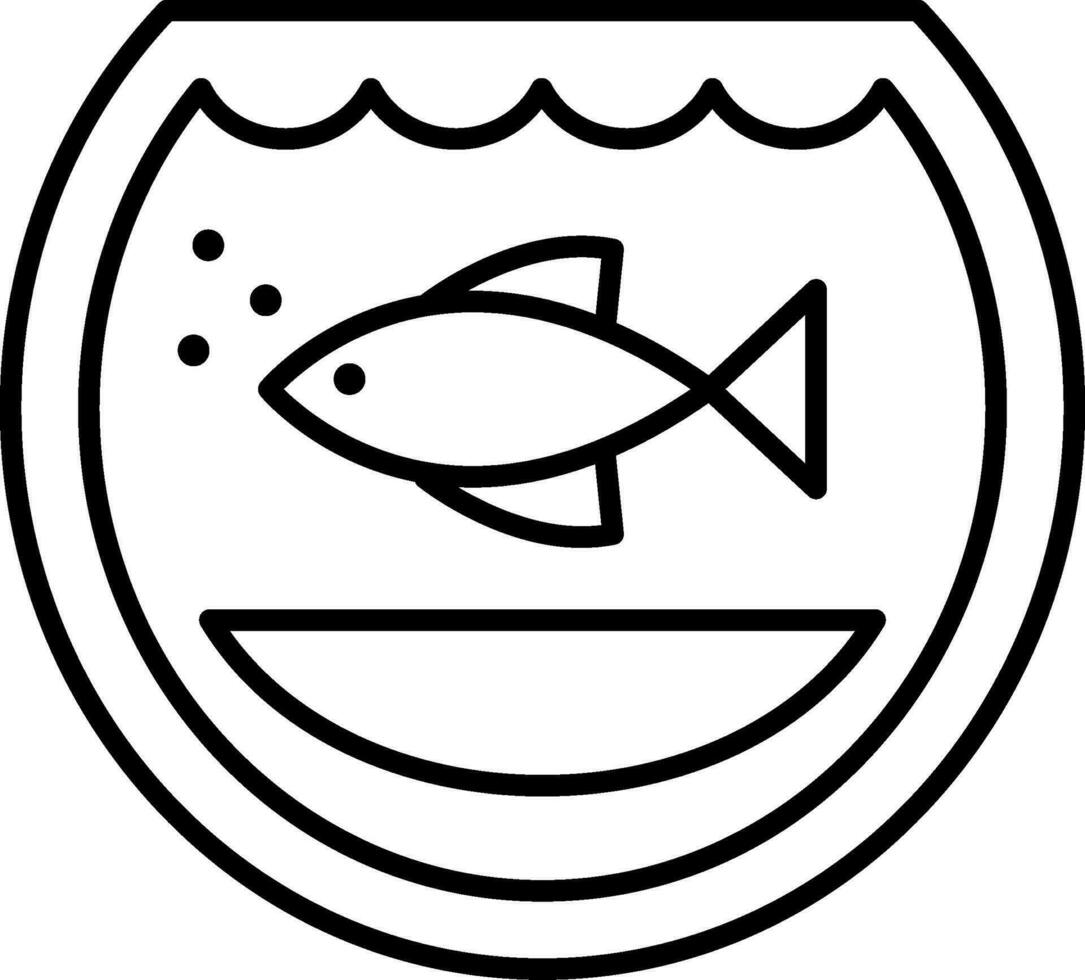 Fishbowl Line Icon vector