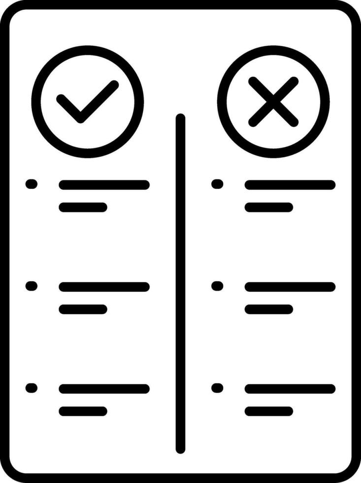 Pros And Cons Line Icon vector
