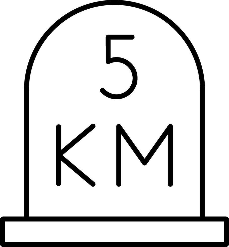 kilometer Line Icon vector