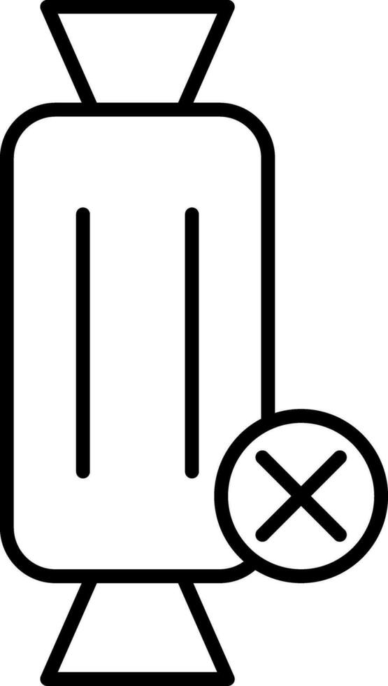 No Sweets Line Icon vector
