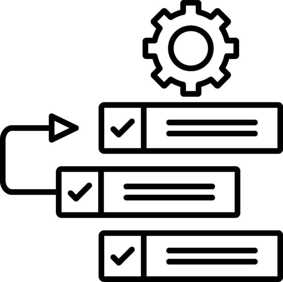 icono de línea de trabajo pendiente vector