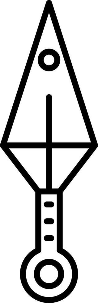 Kunai Line Icon vector