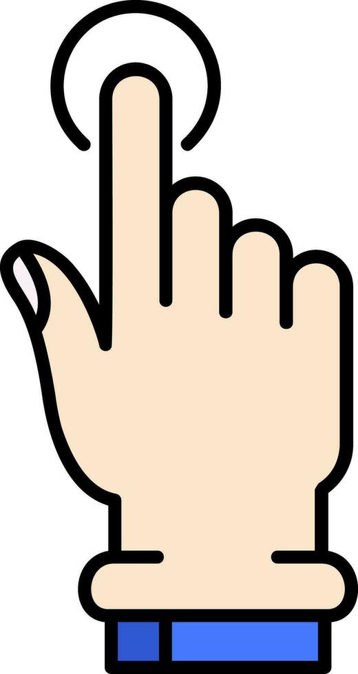 Tap Line Filled Icon vector