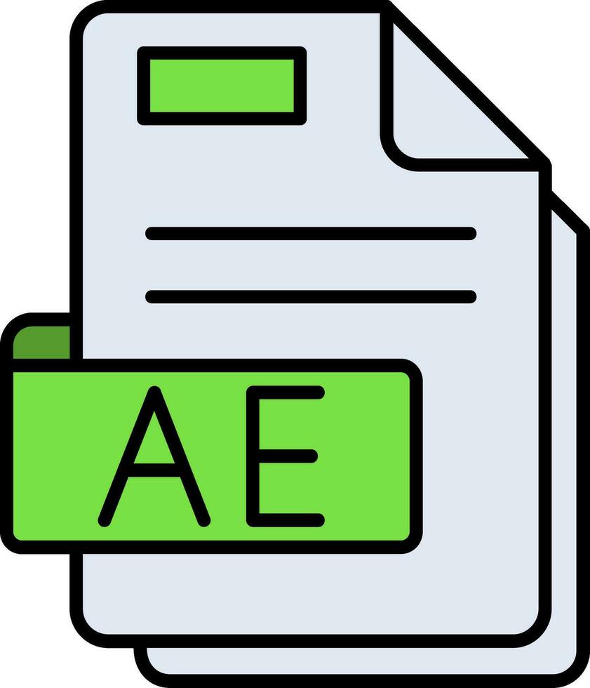 Ae Line Filled Icon vector