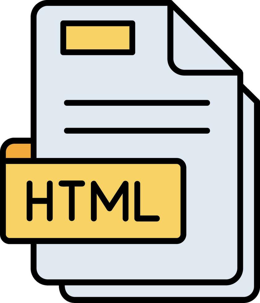 Html Line Filled Icon vector