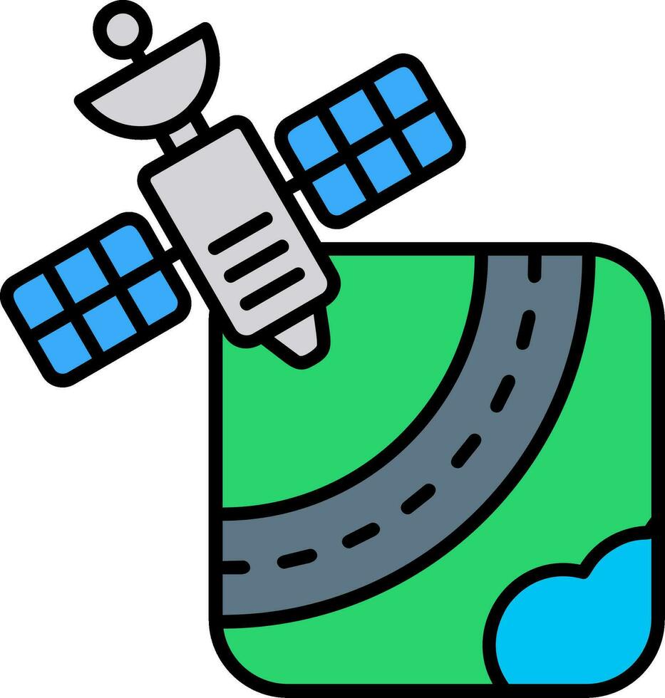 Gps Line Filled Icon vector