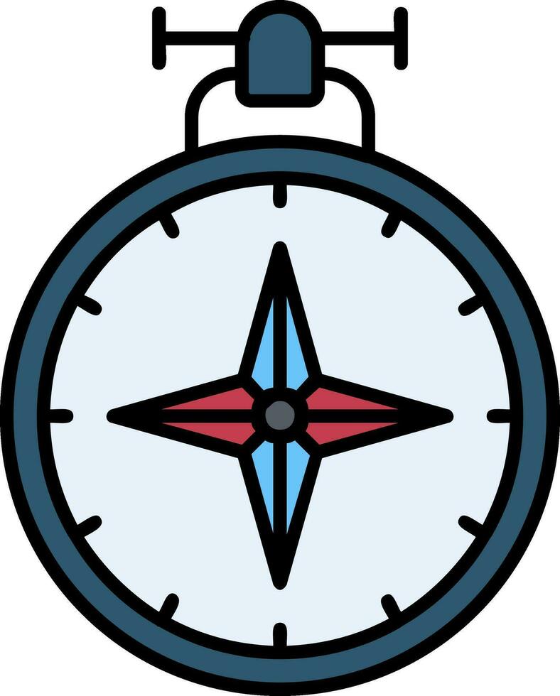 Compass Line Filled Icon vector