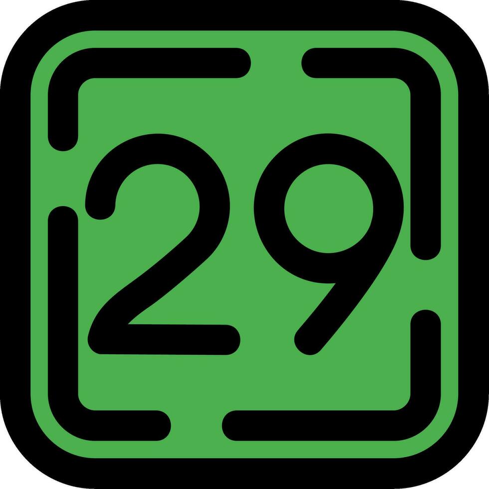 Twenty Nine Line Filled Icon vector