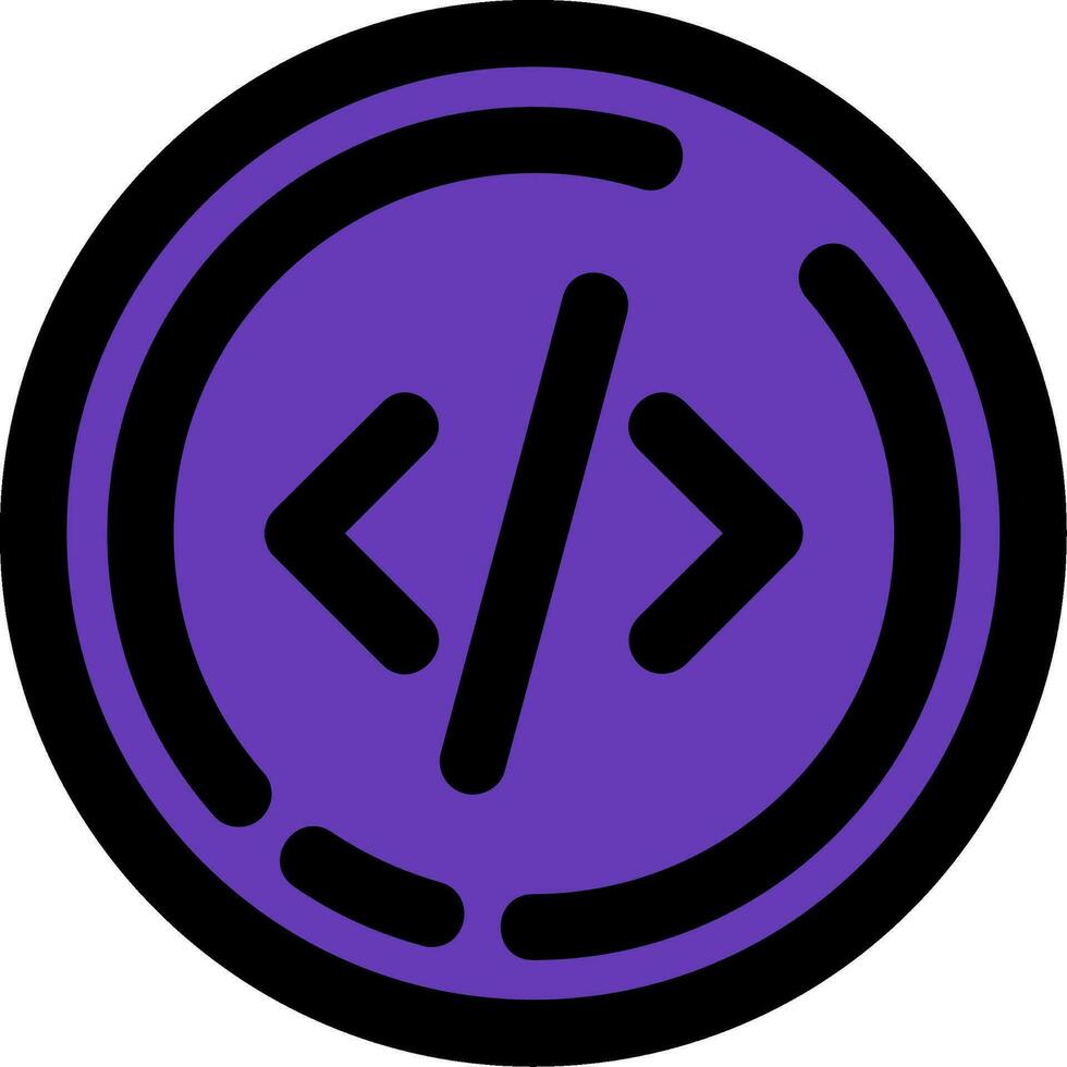 Code Line Filled Icon vector