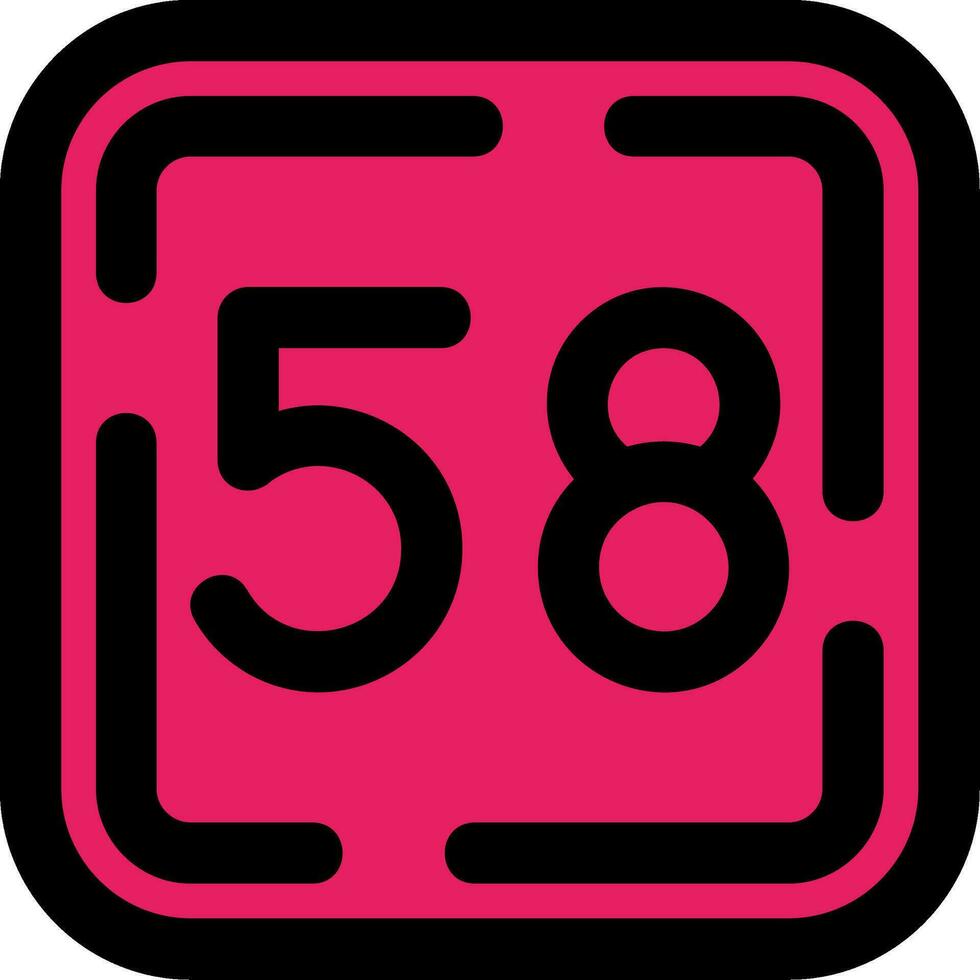 Fifty Eight Line Filled Icon vector