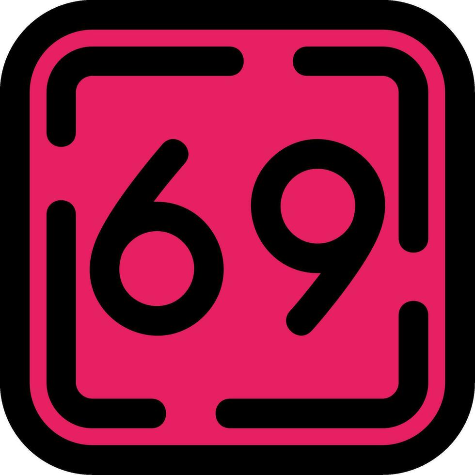 Sixty Nine Line Filled Icon vector