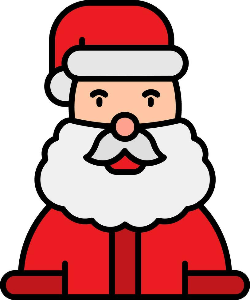 Papa Noel claus línea lleno icono vector