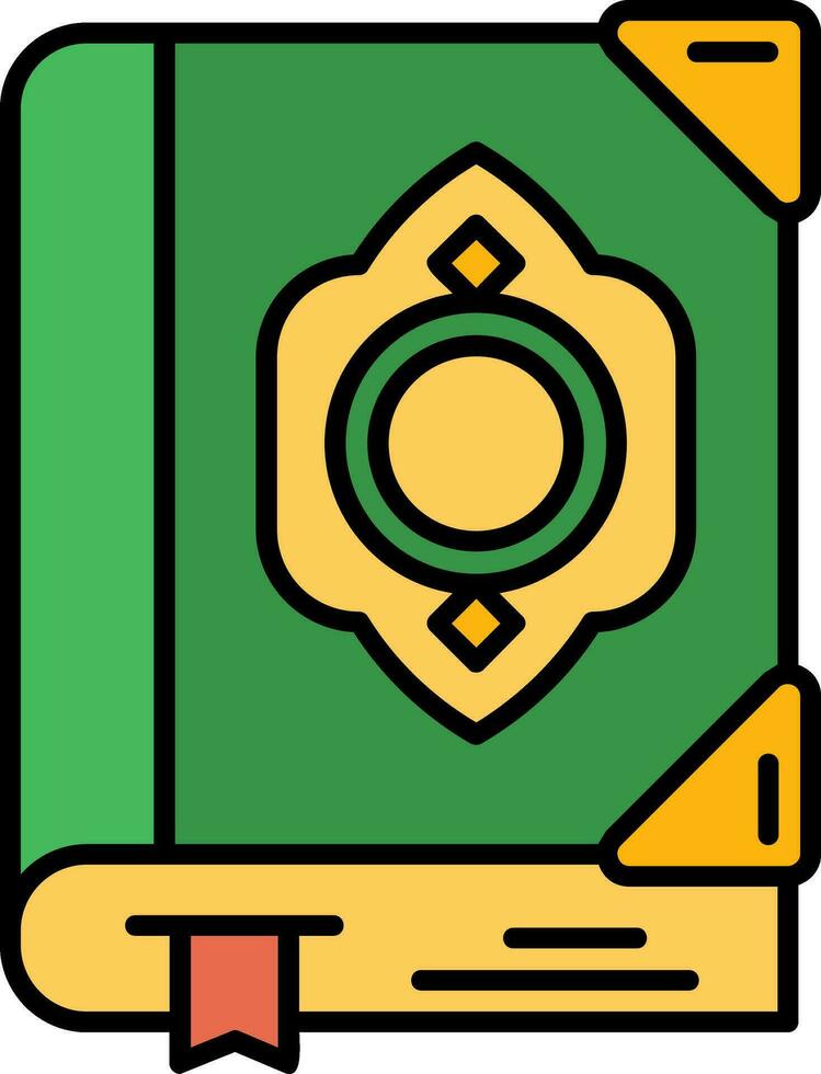 Quran Line Filled Icon vector