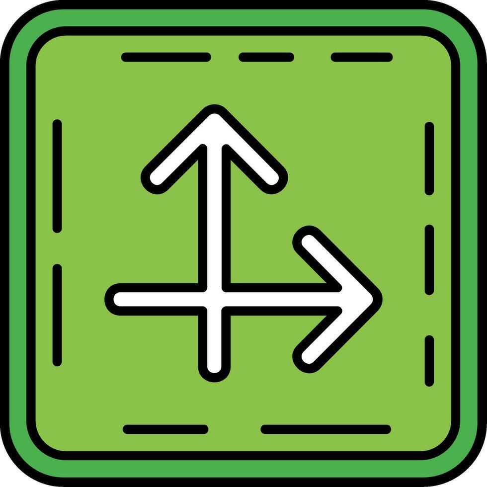 Intersect Line Filled Icon vector