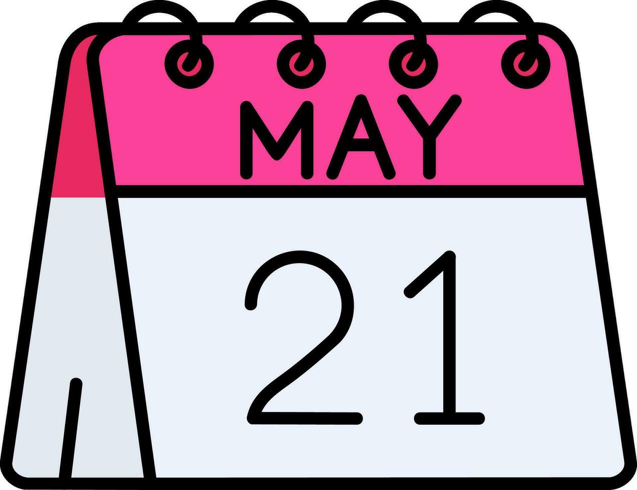 21st of May Line Filled Icon vector