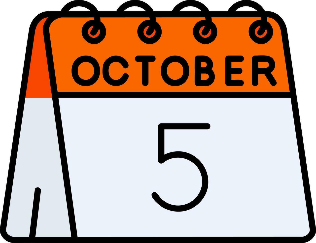 5th of October Line Filled Icon vector