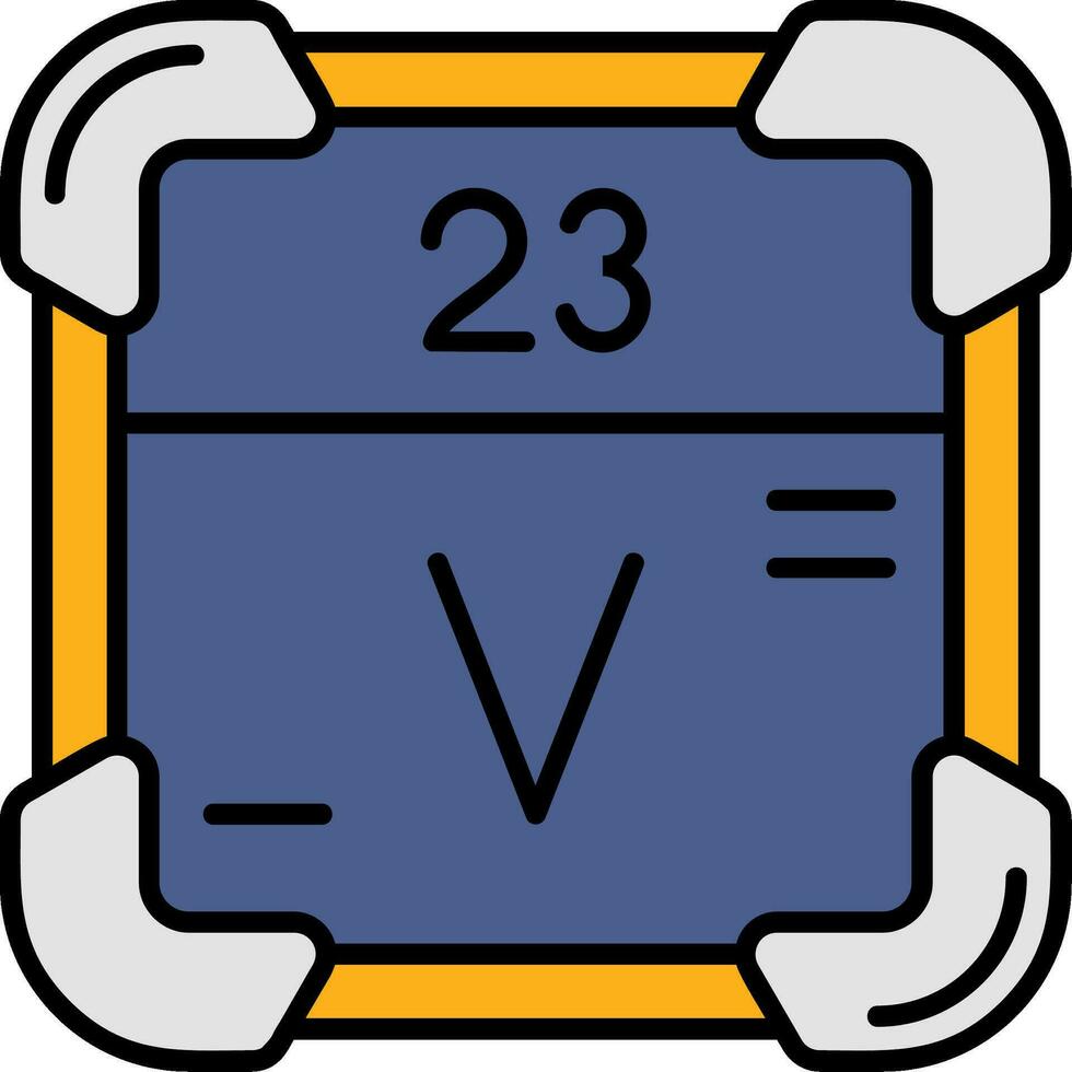 Vanadium Line Filled Icon vector