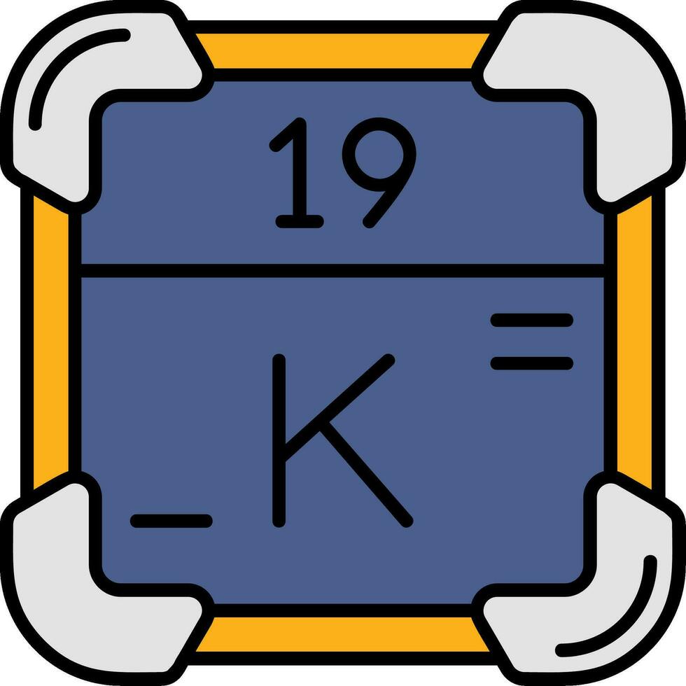 Potassium Line Filled Icon vector