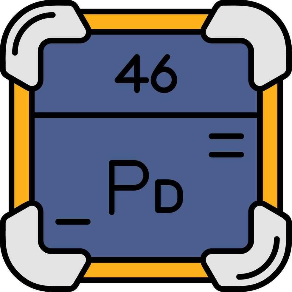 Palladium Line Filled Icon vector