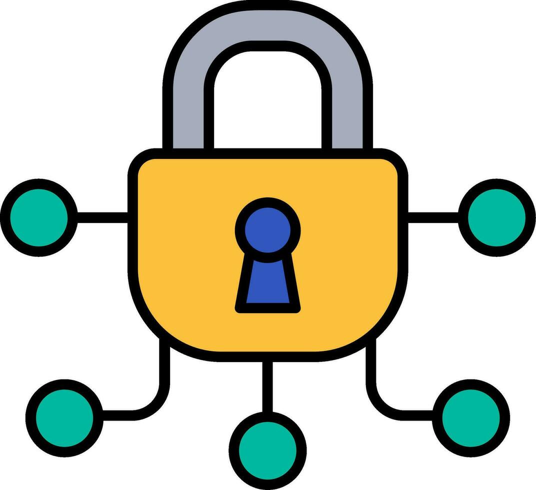 Safe Line Filled Icon vector