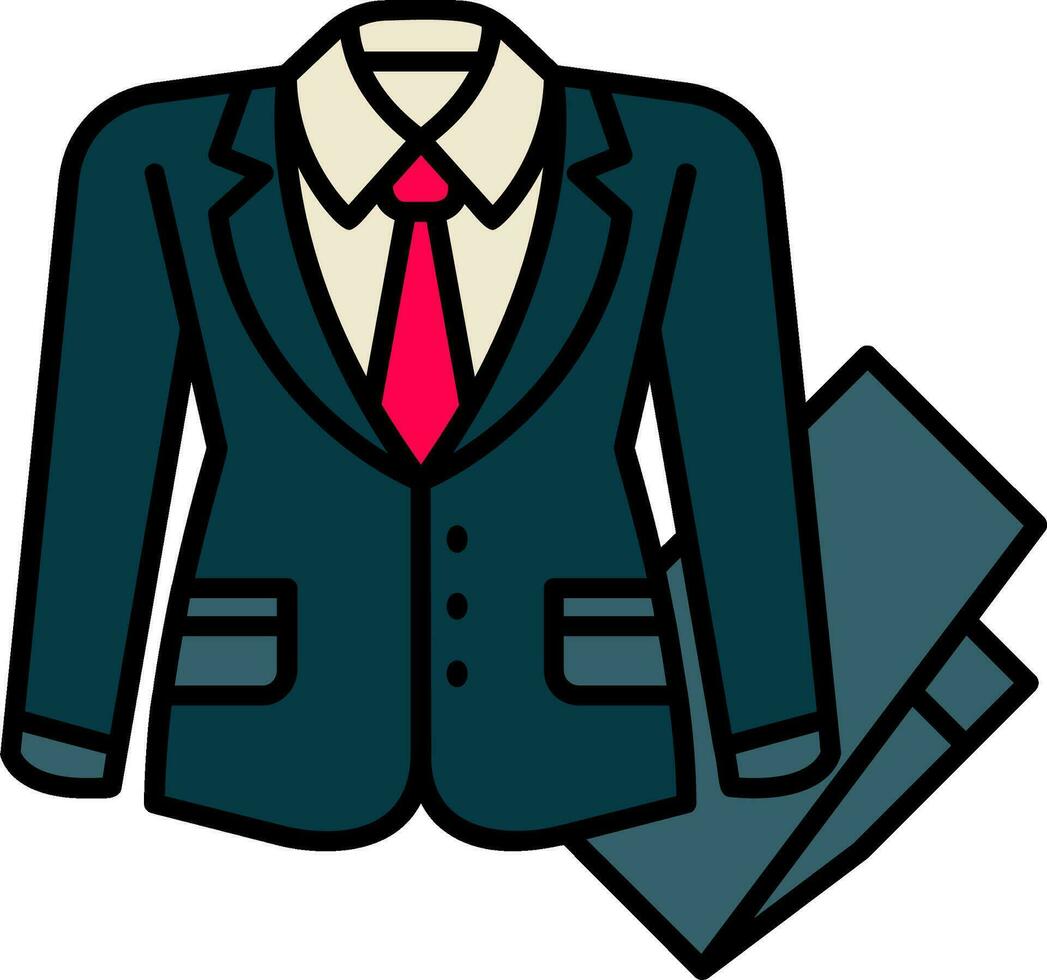 negocio traje línea lleno icono vector